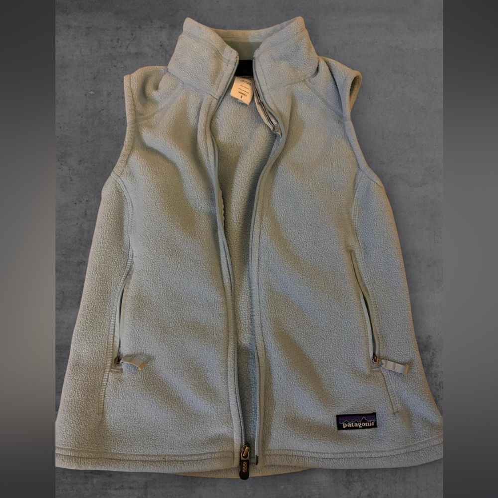 Patagonia Synchilla Light‎ Blue Fleece Zip Up Vest - Picture 4 of 5